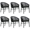 vidaXL 7 Piece Garden Dining Set Black