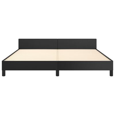 vidaXL Bed Frame with Headboard without Mattress Black 180x200 cm Super King