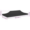 vidaXL Party Tent Roof 6x3 m Black 270 g/m²