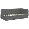 vidaXL Corner Bed Frame Dark Grey 90 x 200 cm Fabric
