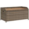 vidaXL Storage Bench Grey 100x50x52 cm Poly Rattan and Acacia Wood