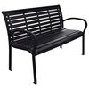 vidaXL Garden Bench Black 116 cm Steel and WPC
