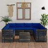 vidaXL 9 Piece Garden Pallet Lounge Set with Cushions Solid Pinewood