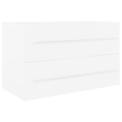 vidaXL Sink Cabinet with Built-in Basin White Engineered Wood