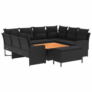 vidaXL Furniture Sets 7 pcs Black PE Rattan