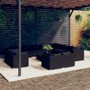 vidaXL 13 Piece Garden Lounge Set with Cushions Black Poly Rattan