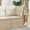 vidaXL Garden Sofa Corner with Cushions Beige Poly Rattan