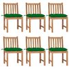 vidaXL Garden Chairs 6 pcs with Cushions Solid Teak Wood