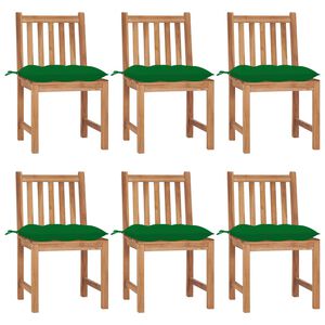 vidaXL Garden Chairs 6 pcs with Cushions Solid Teak Wood