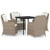vidaXL 5 Piece Garden Dining Set Brown
