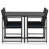 vidaXL 5 Piece Outdoor Dining Set with Cushions Poly Rattan Black