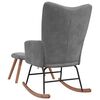 vidaXL Rocking Chair with a Stool Dark Grey Velvet
