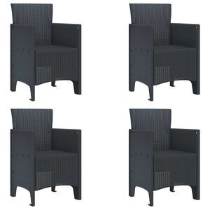 vidaXL Garden Chair 4 pcs Anthracite Polypropylene