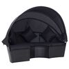 vidaXL Outdoor Lounge Bed with Canopy Poly Rattan Black