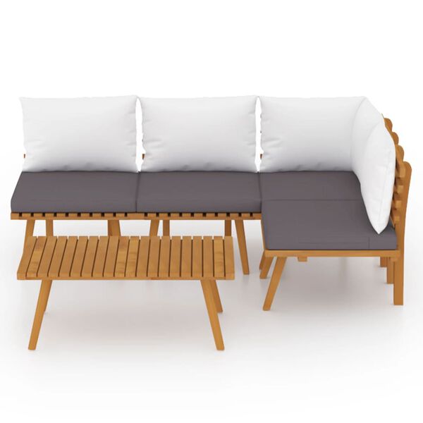 vidaXL 5 Piece Garden Lounge Set with Cushions Solid Wood Acacia