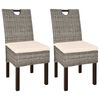 vidaXL Dining Chair 2 pcs Kubu Rattan Mango Wood