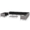 vidaXL Garden Lounge Set | Dark grey | Powder-coated steel | Large |  Durable