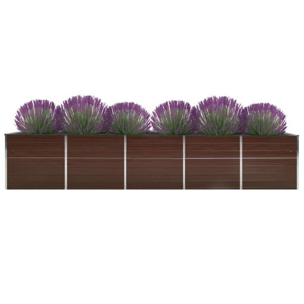 vidaXL Garden Raised Bed Galvanised Steel 400x80x45 cm Brown