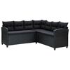 vidaXL 6 Piece Garden Lounge Set with Cushions Poly Rattan Black