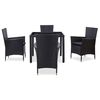 vidaXL 5 Piece Outdoor Dining Set Poly Rattan Black