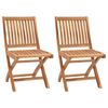 vidaXL Folding Chairs 2 pcs Solid Teak Wood