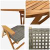vidaXL Garden Dining Set 5 pcs Grey Solid acacia wood and poly rattan