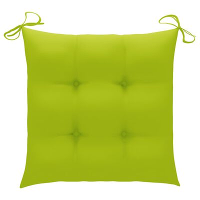 vidaXL Garden Chairs 8 pcs with Bright Green Cushions Solid Teak Wood