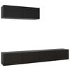vidaXL 3 Piece TV Cabinet Set Black Engineered Wood (801482+801482x2)