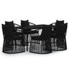 vidaXL 7 Piece Garden Dining Set with Cushions Black