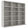 vidaXL CD Cabinet Concrete Grey 100x23x89,5 cm Engineered Wood