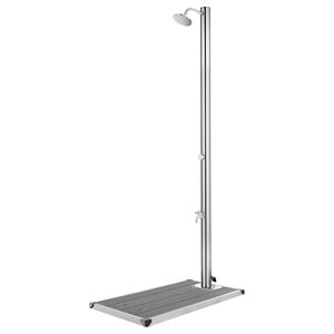 vidaXL Garden Shower | Grey | Stainless steel, WPC | Large | Durable