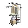 vidaXL Clothes Rack Steel and Non-woven Fabric 87x44x158 cm Black