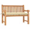 vidaXL Garden Bench with Cushion 120 cm Solid Teak Wood