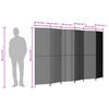 vidaXL Room Divider 6 Panels Black Poly Rattan