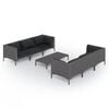 vidaXL 7 Piece Garden Lounge Set with Cushions Poly Rattan Dark Grey