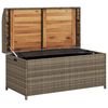 vidaXL Storage Bench Grey 100x50x52 cm Poly Rattan and Acacia Wood
