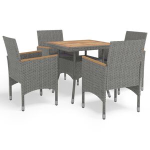 vidaXL Dining Set | Grey and brown