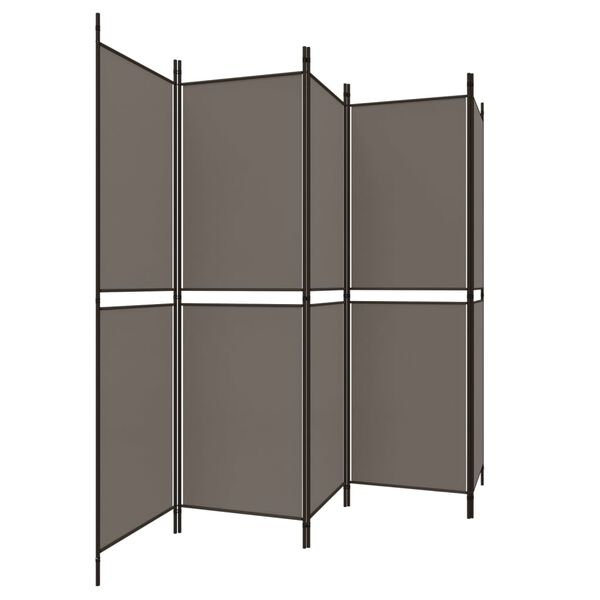 vidaXL 5-Panel Room Divider Anthracite 250x200 cm Fabric