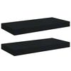vidaXL Floating Wall Shelves 2 pcs Black 50x23x3.8 cm MDF