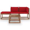 vidaXL 4 Piece Garden Pallet Lounge Set with Cushions Impregnated Pinewood