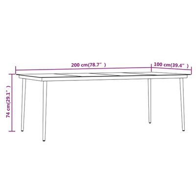 vidaXL 9 Piece Garden Dining Set Black