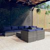 vidaXL 8 Piece Garden Lounge Set with Cushions Grey Poly Rattan