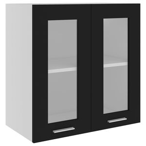 vidaXL Hanging Glass Cabinet Lyon Black 60x31x60 cm Engineered Wood
