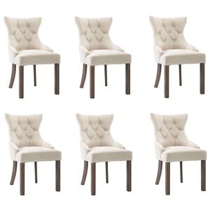 vidaXL Dining Chairs 6 pcs Beige Fabric