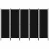 vidaXL 320726 vidaXL 5-Panel Room Divider Black 250x180 cm
