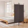 vidaXL 3-Panel Room Divider Brown 120x200 cm Fabric