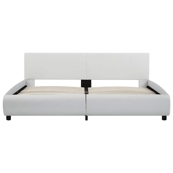 vidaXL Bed Frame with LED without Mattress White 160x200 cm