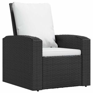 vidaXL Garden Reclining Chair | Black, Cream White | PE rattan, Steel, Polyester