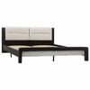 vidaXL Bed Frame with Headboard Black 218 x 132 x 86.5 cm Faux Leather