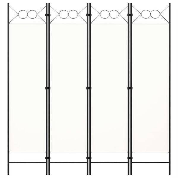 vidaXL 4-Panel Room Divider White 160x180 cm